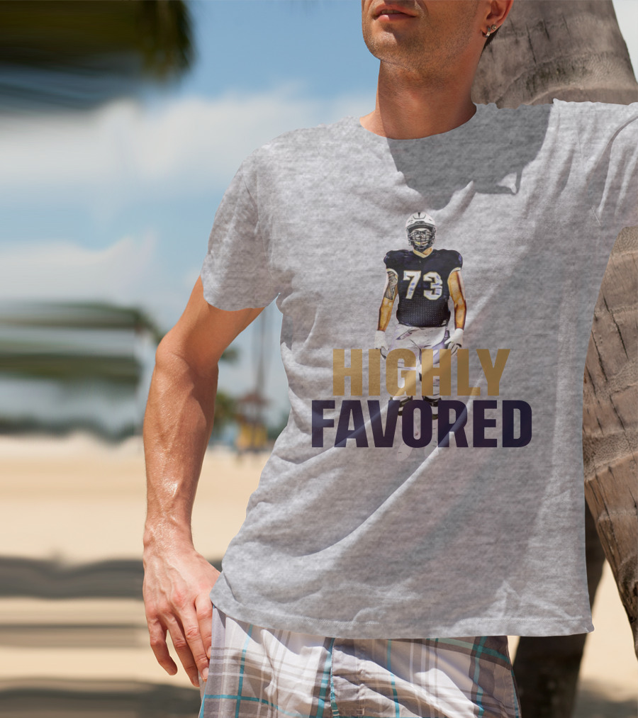 Highly Favored Football Player Number 73 T-Shirt