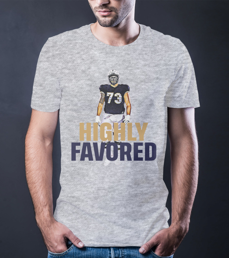 Highly Favored Football Player Number 73 T-Shirt