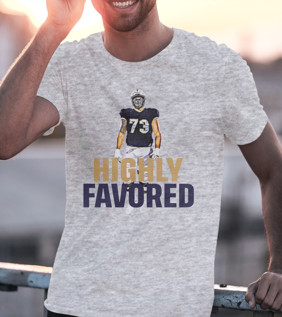Highly Favored Football Player Number 73 T-Shirt