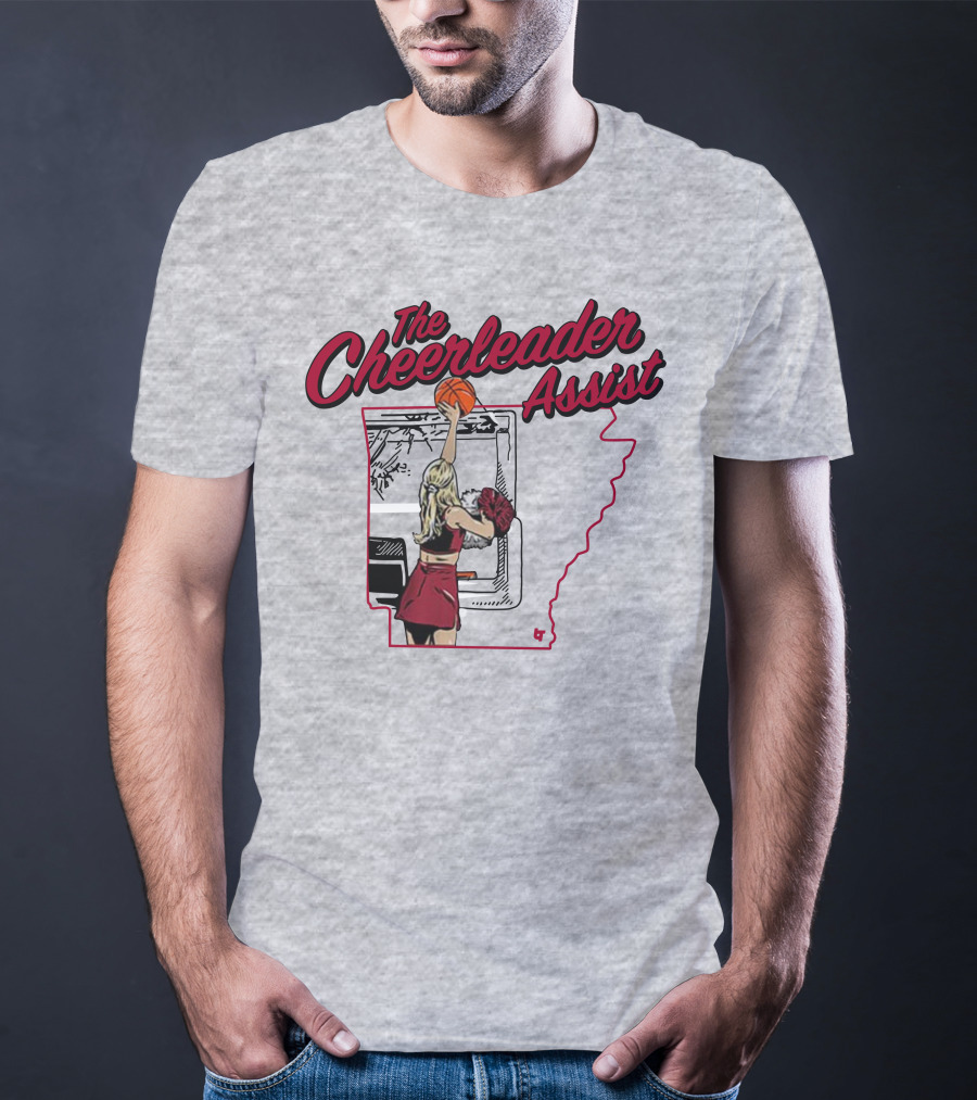 The Cheerleader Assist Arkansas Basketball Rim Scene T-Shirt