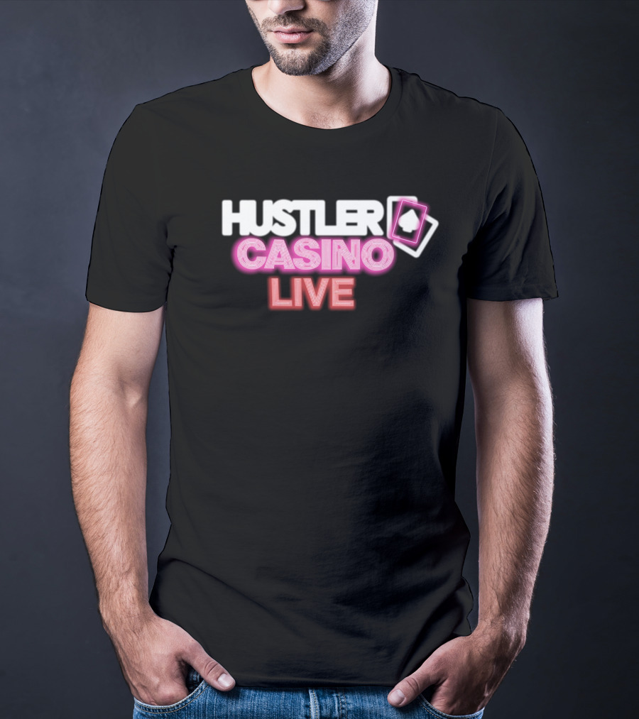 Hustler Casino Live Poker Cards Neon T-Shirt