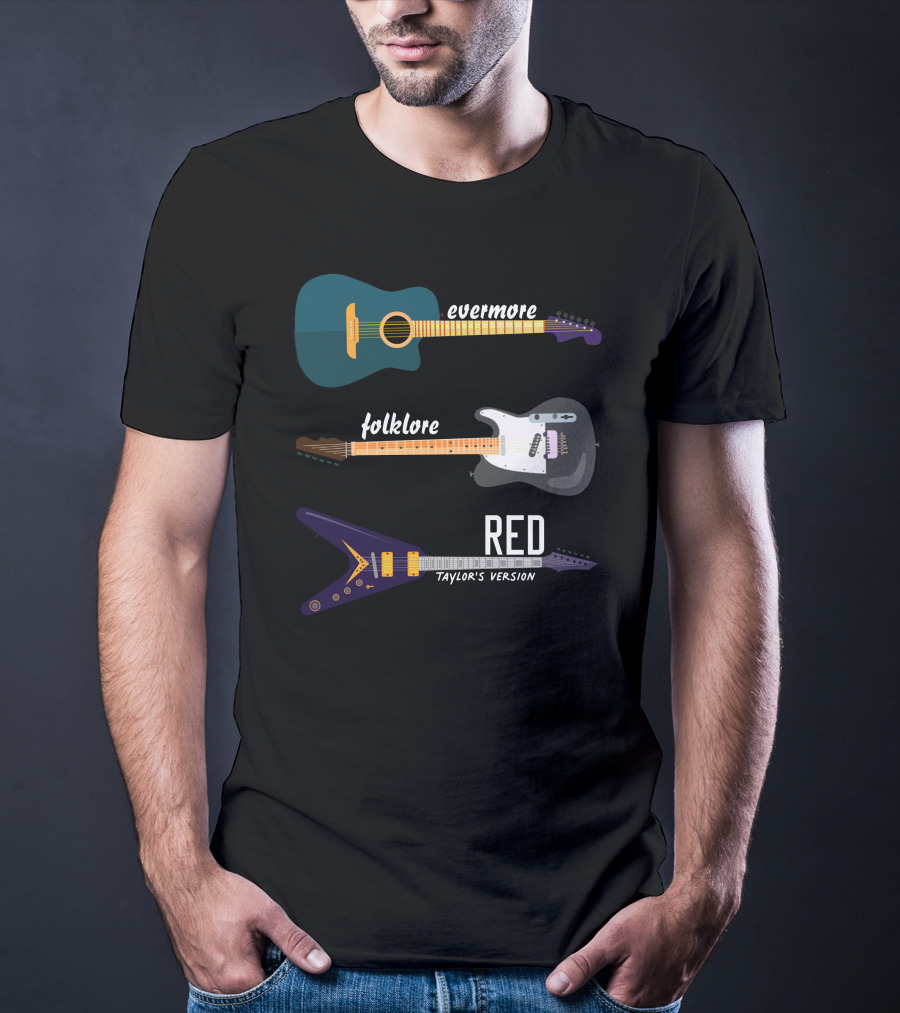 Evermore Folklore Red Taylor's Version Guitars T-Shirt
