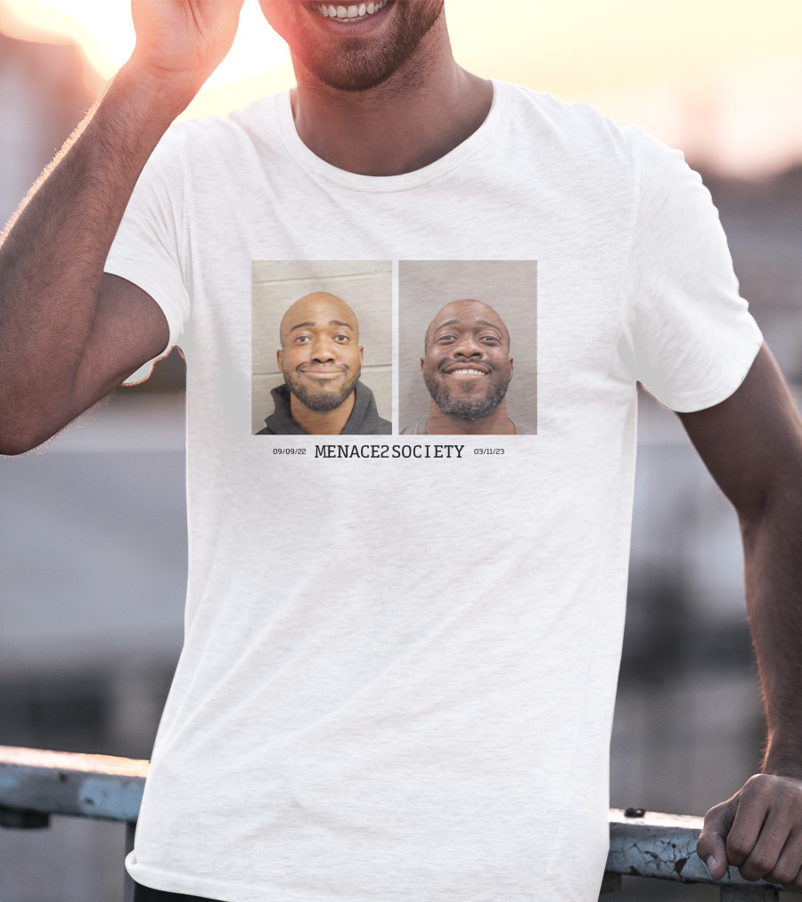 MENACE2SOCIETY Raw Dog It Shot Mugshot Duo T-Shirt