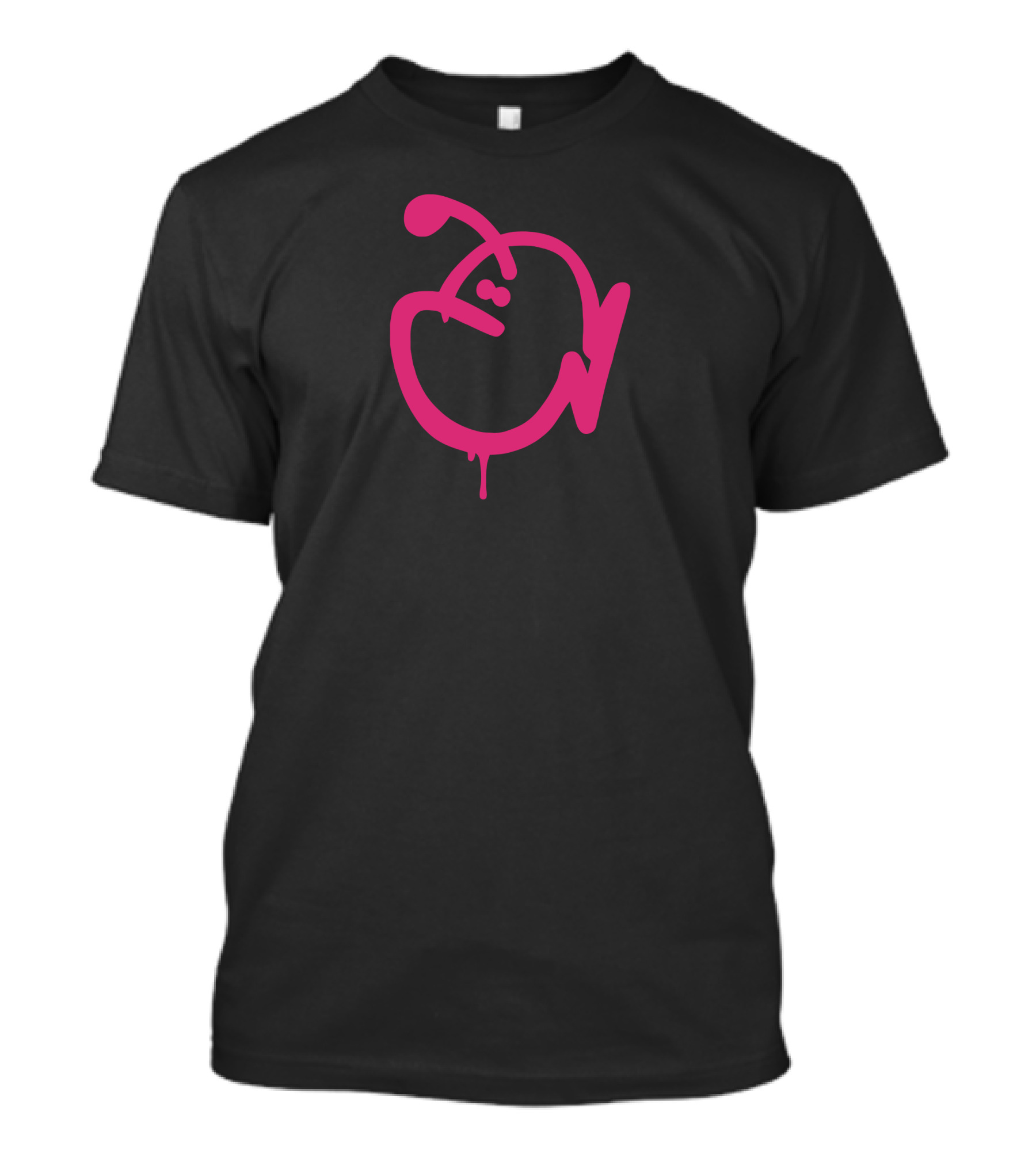 Drippy Fish Graffiti Art Pink Outline T-Shirt