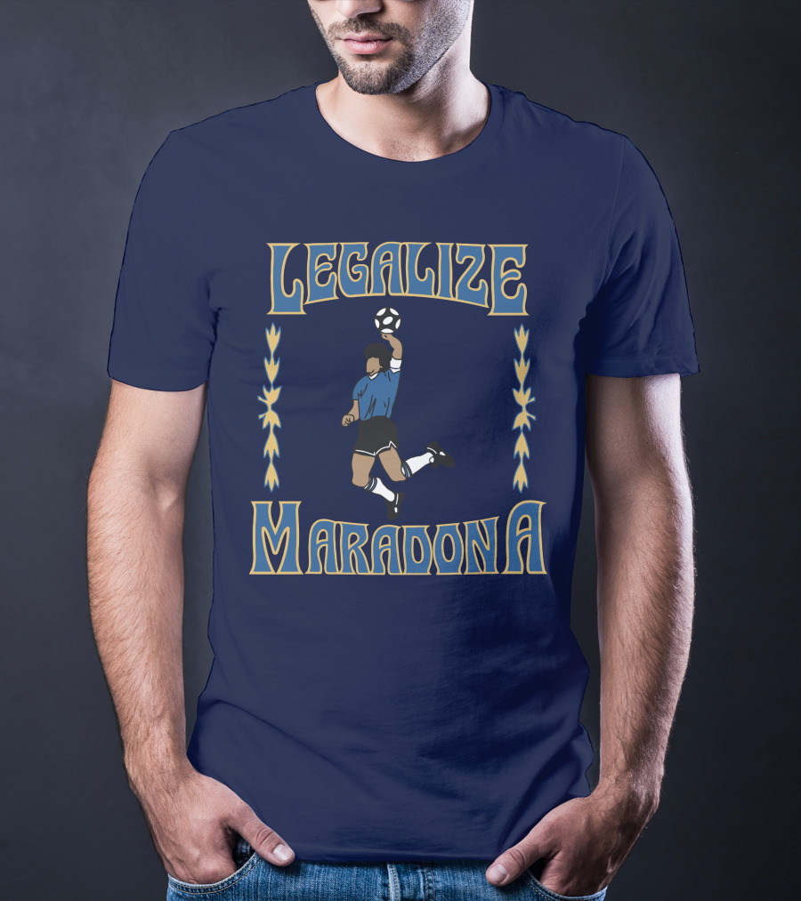LEGALIZE MARADONA Soccer Legend Iconic T-Shirt