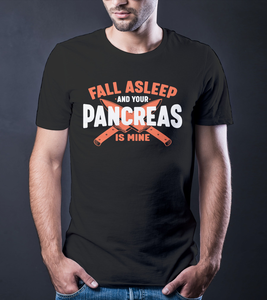 Fall Asleep And Your Pancreas Is Mine Two Crossed Knives T-Shirt