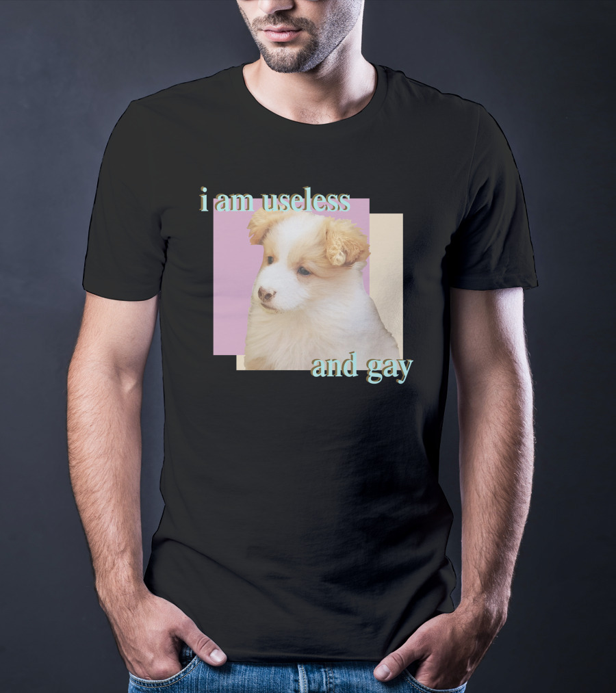 I Am Useless And Gay Fluffy Puppy T-Shirt
