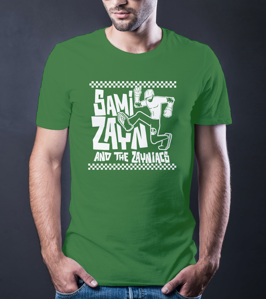 Sami Zayn And The Zayniacs Checkerboard Jumping Person T-Shirt
