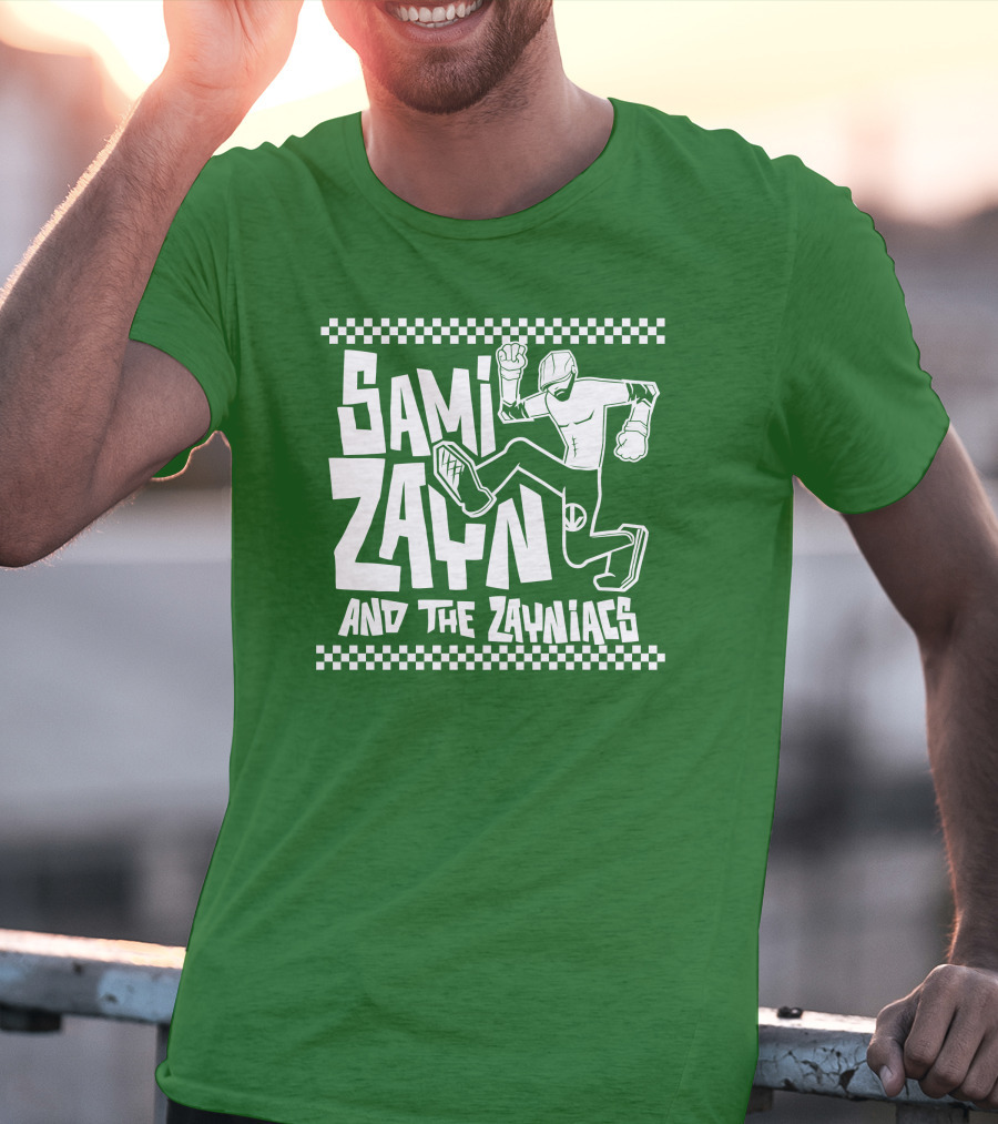 Sami Zayn And The Zayniacs Checkerboard Jumping Person T-Shirt