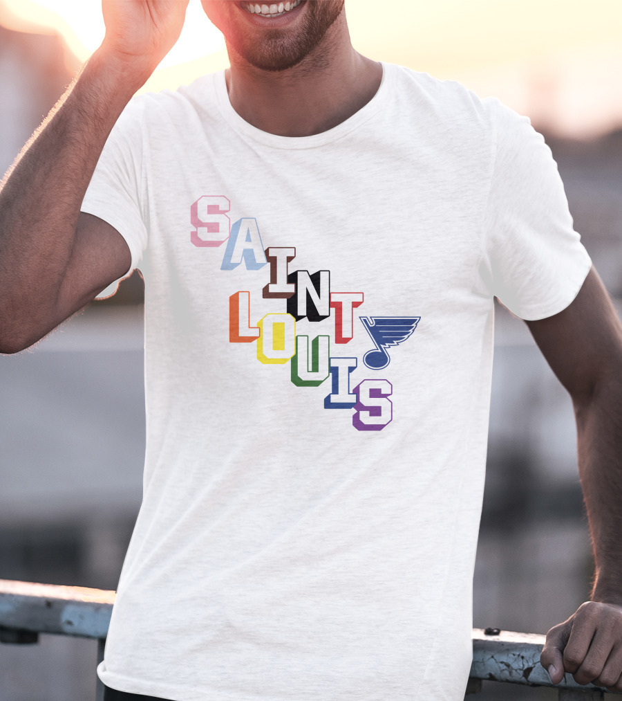 Saint Louis Blues Pride Rainbow Saint Louis T-Shirt