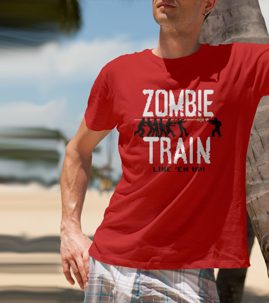 Zombie Train Line 'Em Up Shooter Challenge T-Shirt