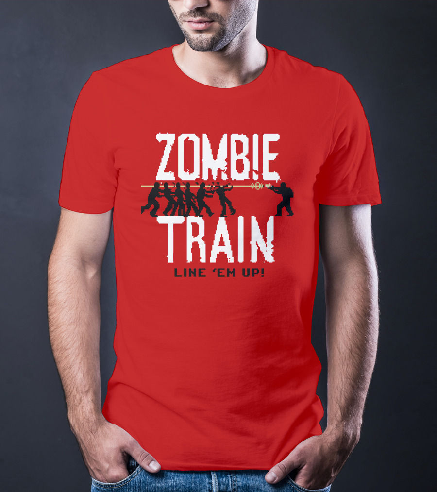 Zombie Train Line 'Em Up Shooter Challenge T-Shirt