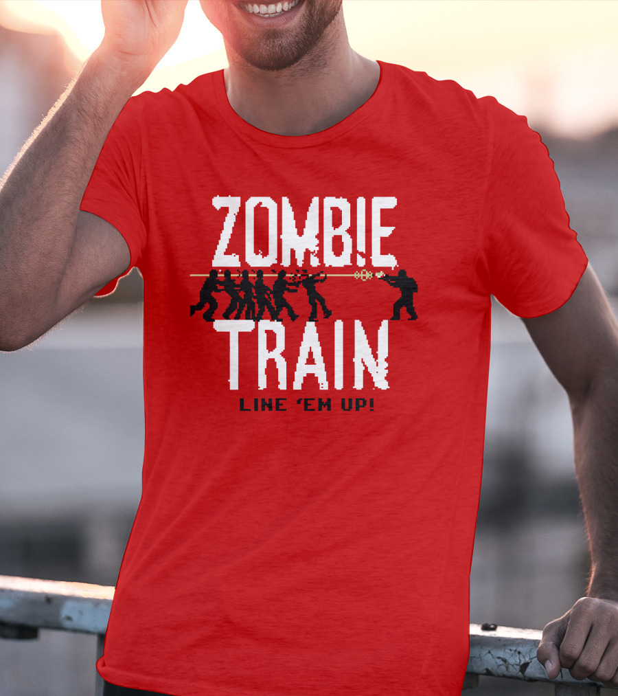 Zombie Train Line 'Em Up Shooter Challenge T-Shirt