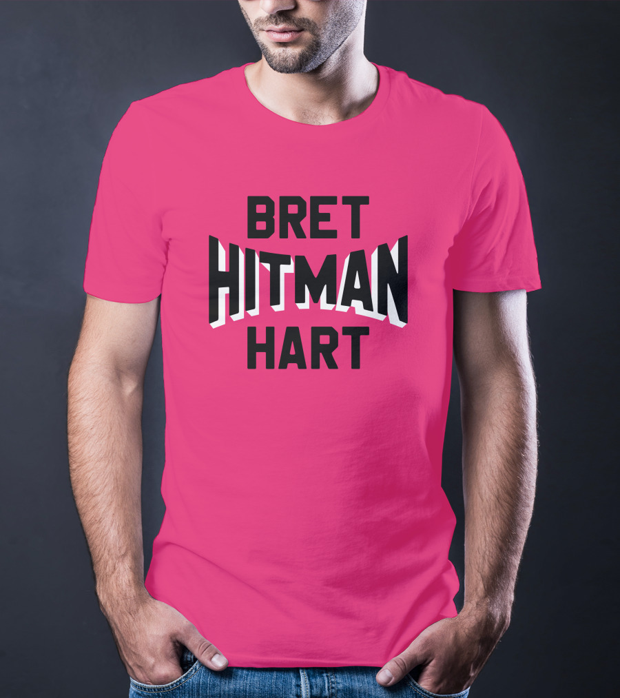 Roots Of Fight Bret Hitman Hart Pink T-Shirt
