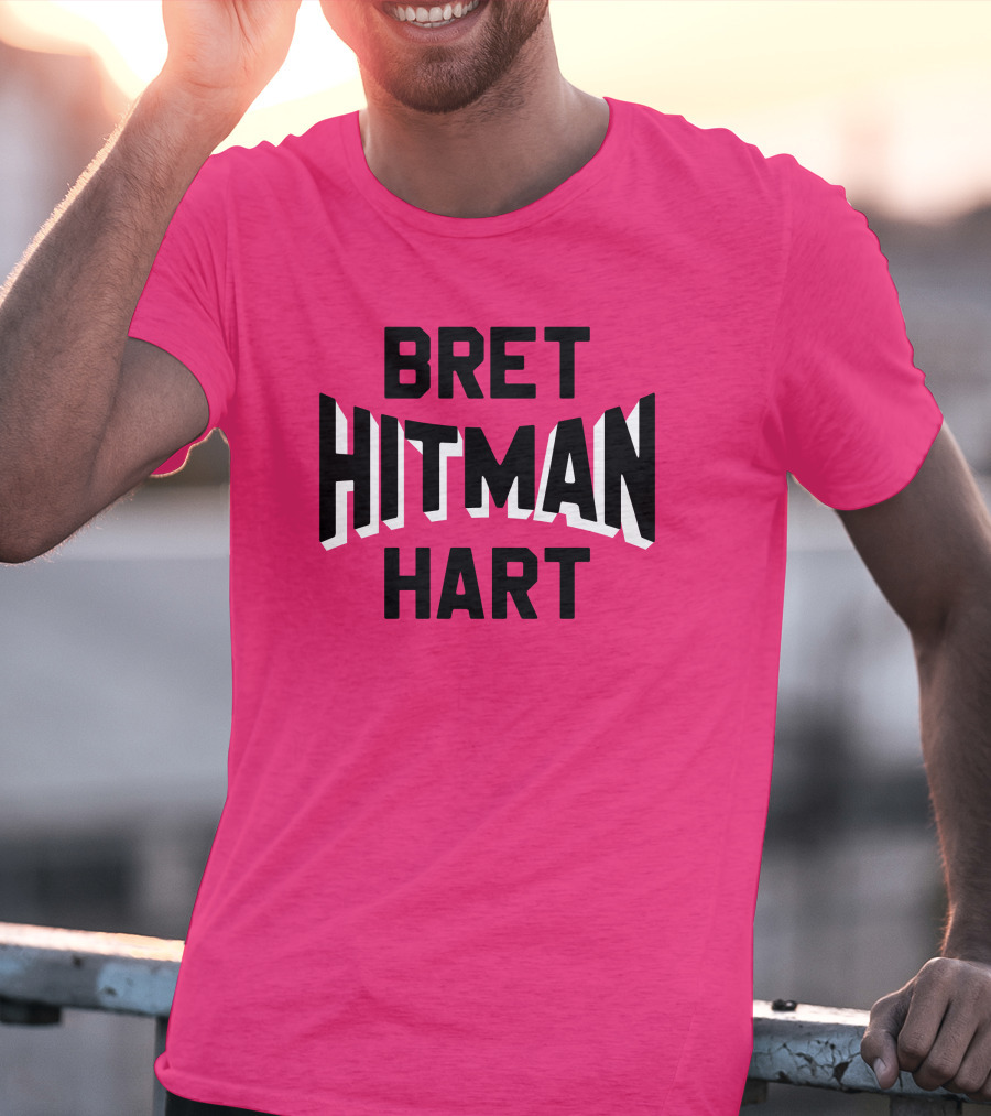 Roots Of Fight Bret Hitman Hart Pink T-Shirt