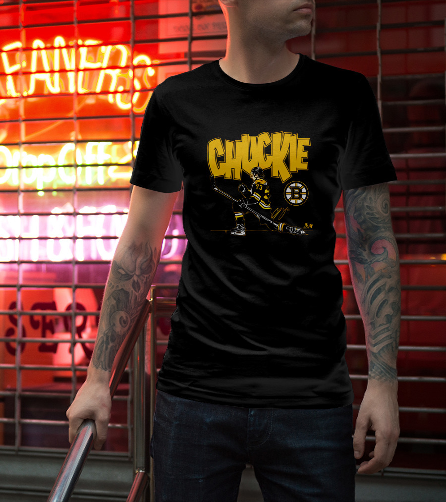 Chuckie Charlie McAvoy Boston Hockey 73 Bruins T-Shirt