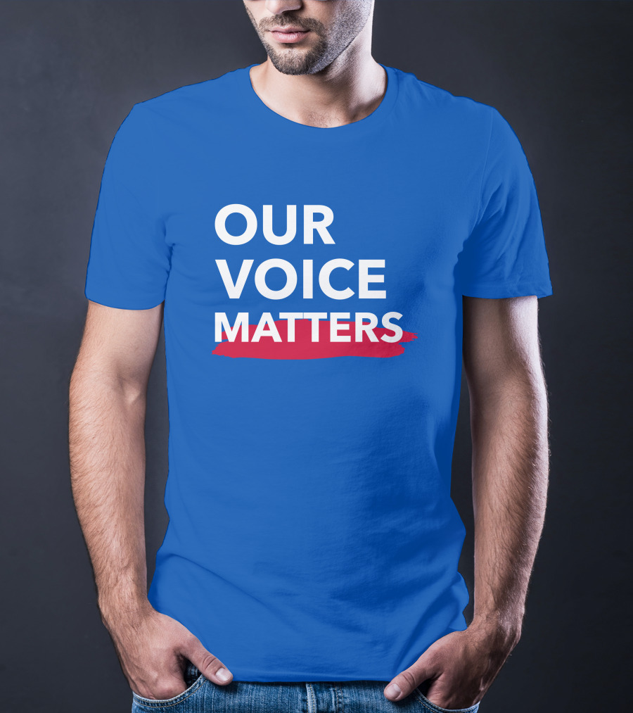 Andrew Cuomo Our Voice Matters Red Brushstroke T-Shirt
