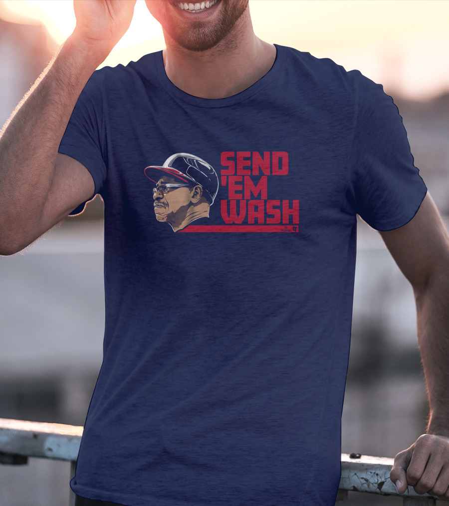 Ben Verlander Wearing Send 'Em Wash Ron Washington Flippin' Bats Podcast T-Shirt