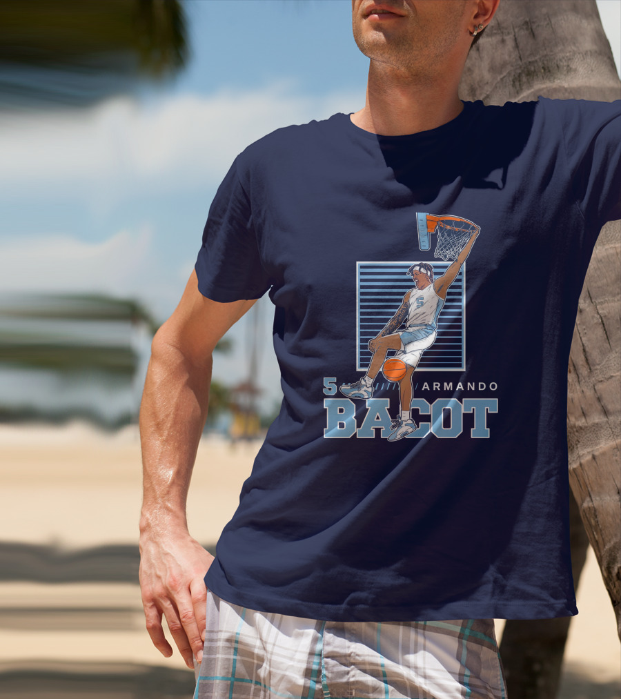 UNC Armando Bacot Dunking Number 5 T-Shirt