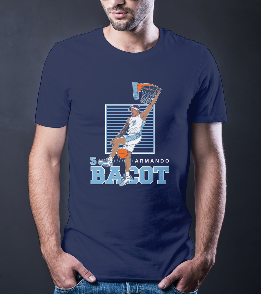 UNC Armando Bacot Dunking Number 5 T-Shirt