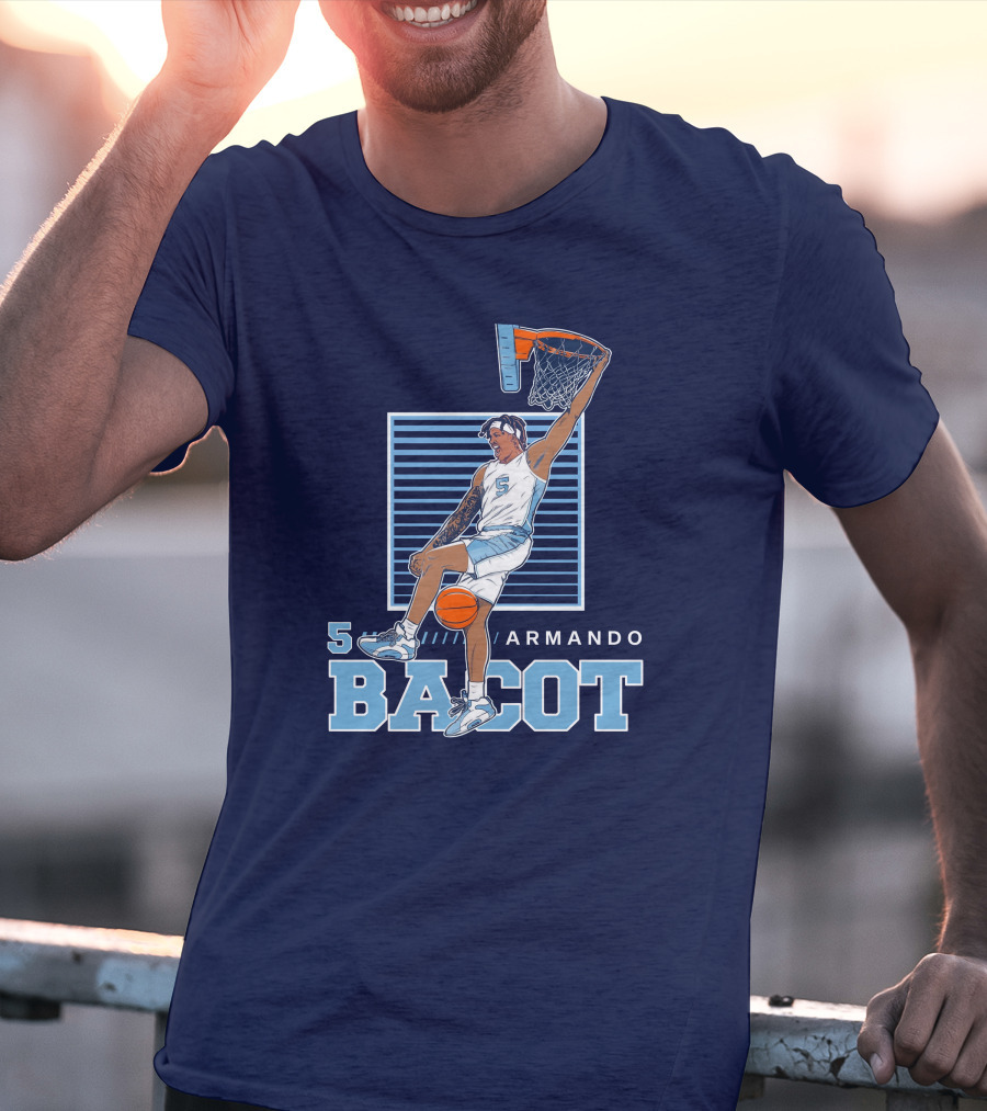 UNC Armando Bacot Dunking Number 5 T-Shirt