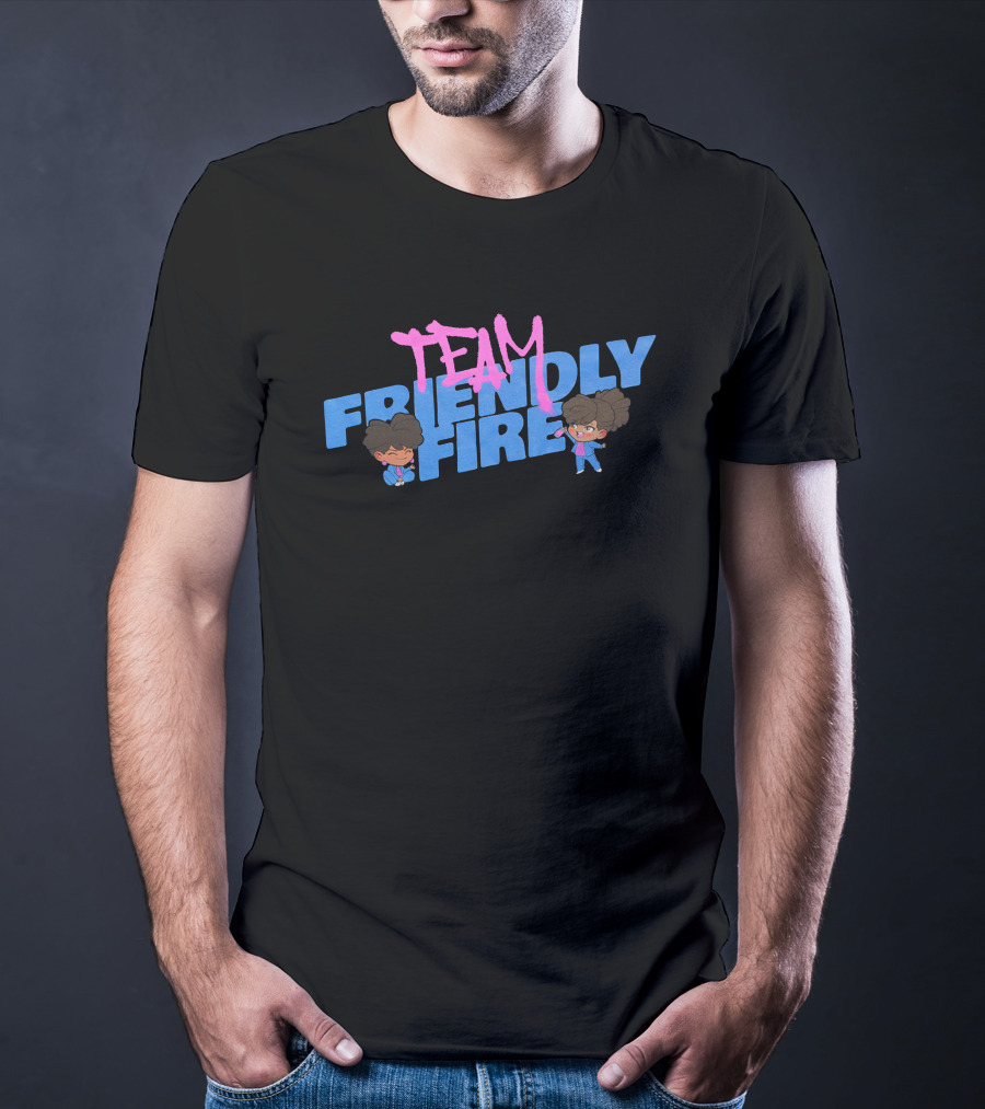 Rooster Teeth Store Team Friendly Fire Cartoon Characters T-Shirt