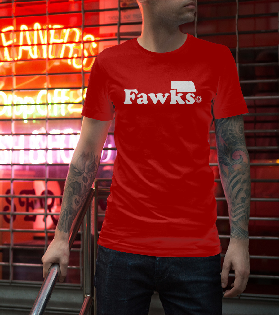 Bbbprinting Fawks Nebraska Outline T-Shirt