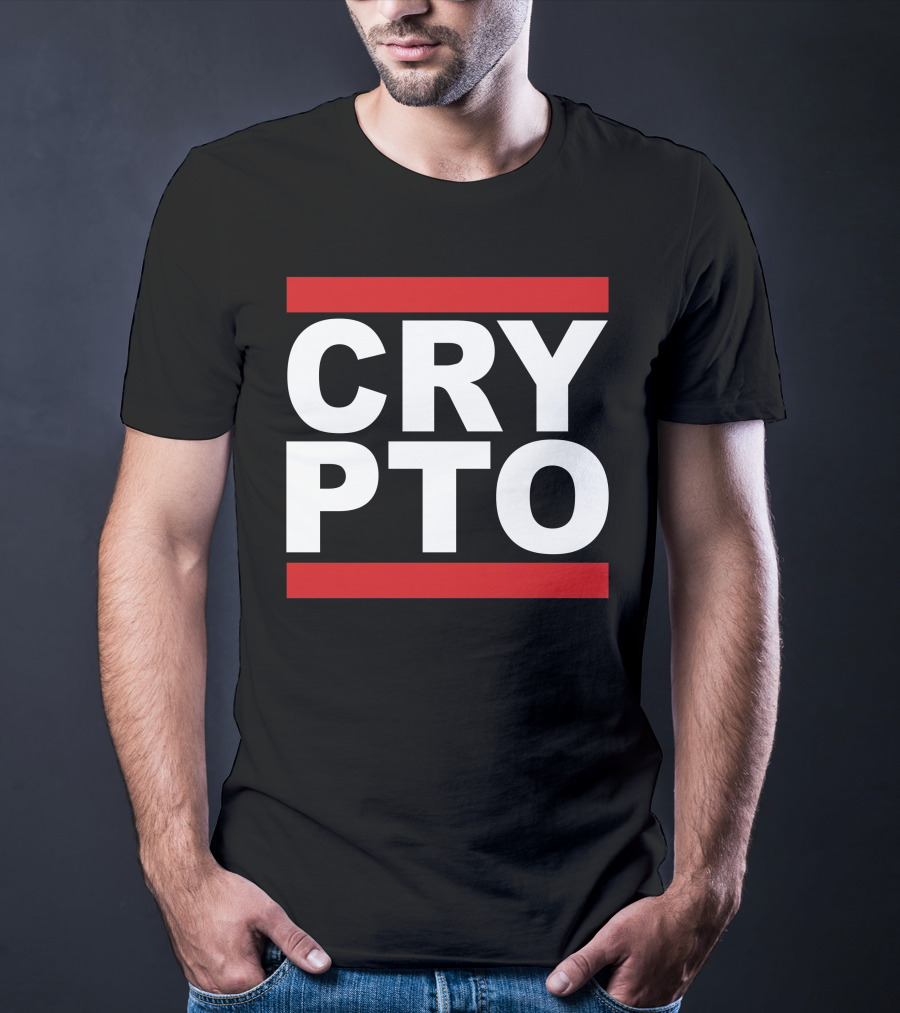 CRYPTO Bold Text Red Accents T-Shirt