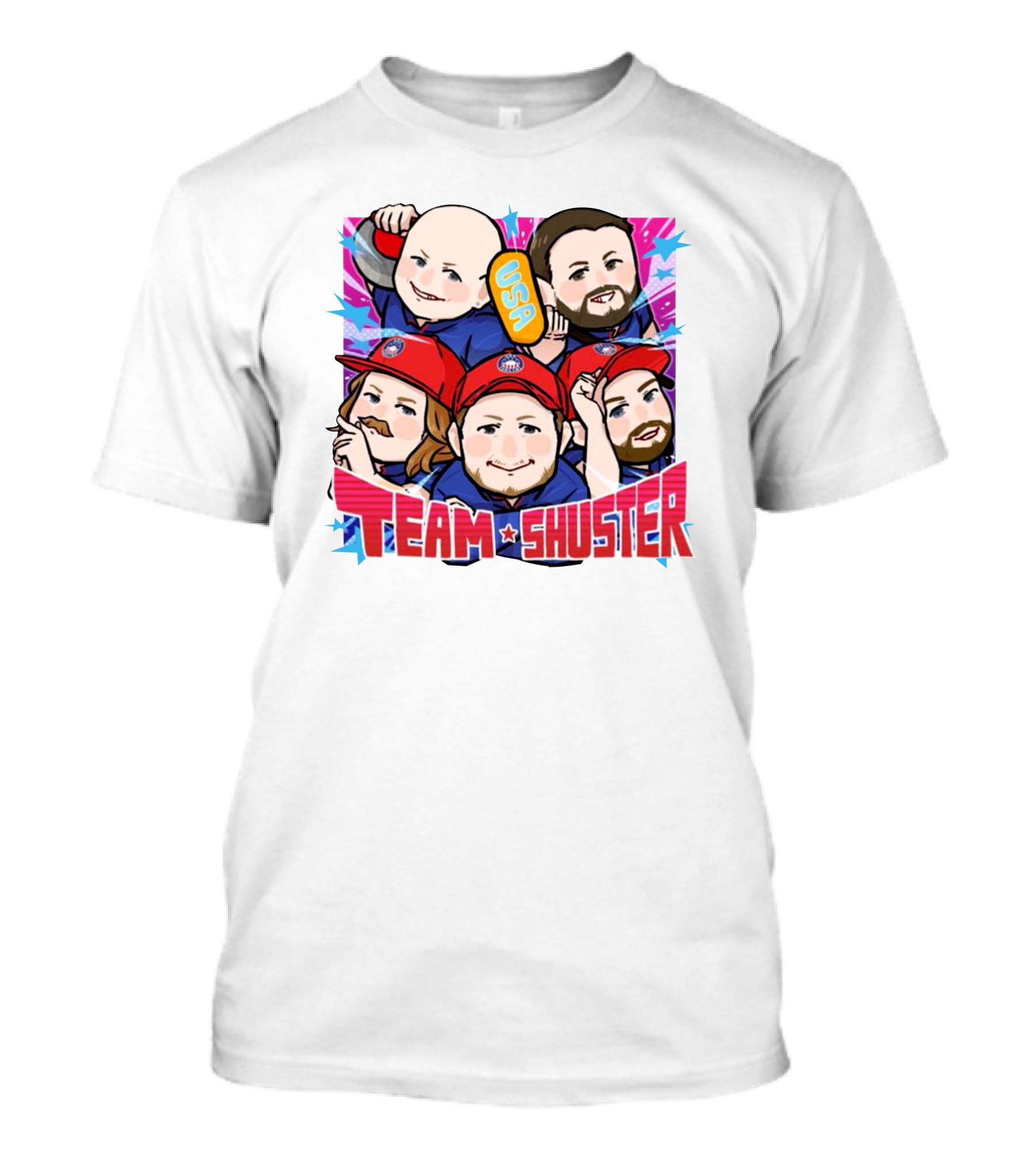 Lawlor's Custom Sportswear Team Shuster USA Cartoon Characters T-Shirt