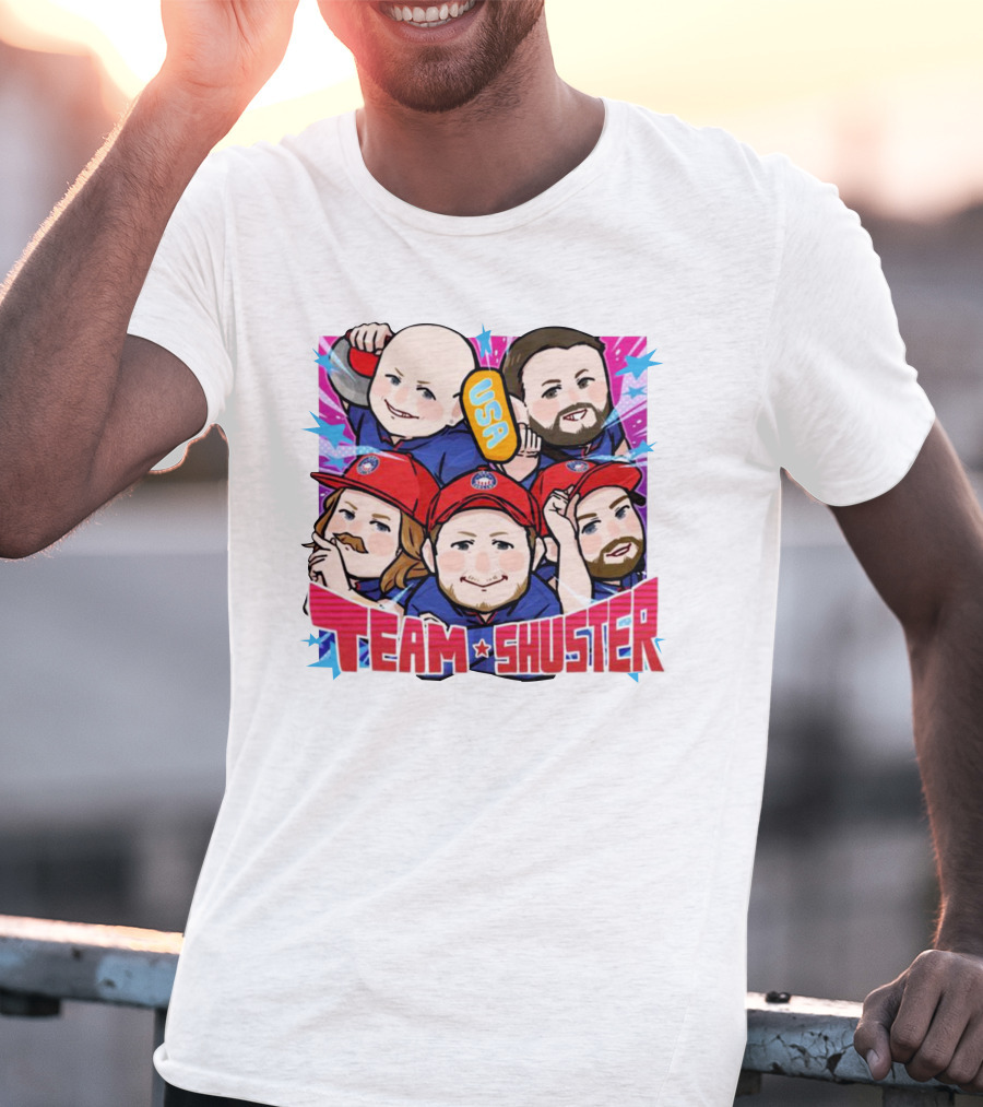 Lawlor's Custom Sportswear Team Shuster USA Cartoon Characters T-Shirt