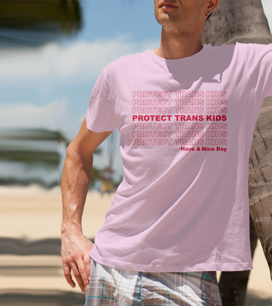 Protect Trans Kids Repeated Message Have A Nice Day T-Shirt
