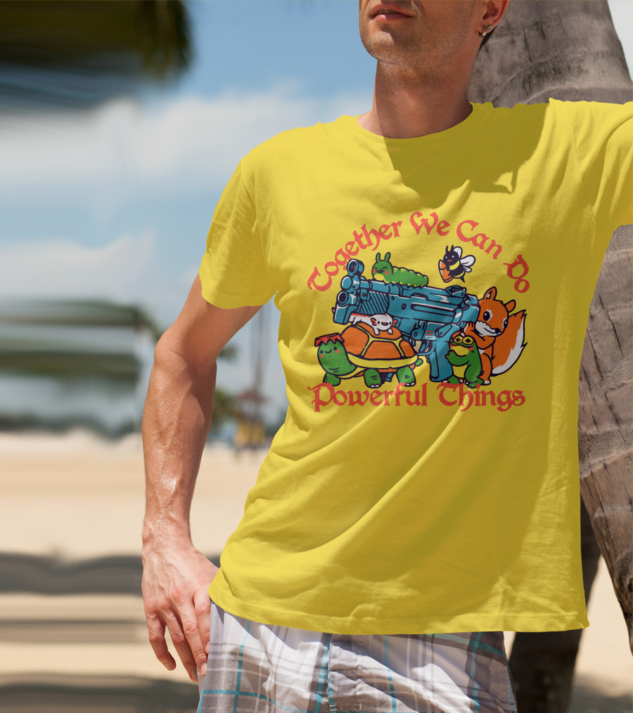 Together We Can Do Powerful Things Animals And Blue Water Gun T-Shirt