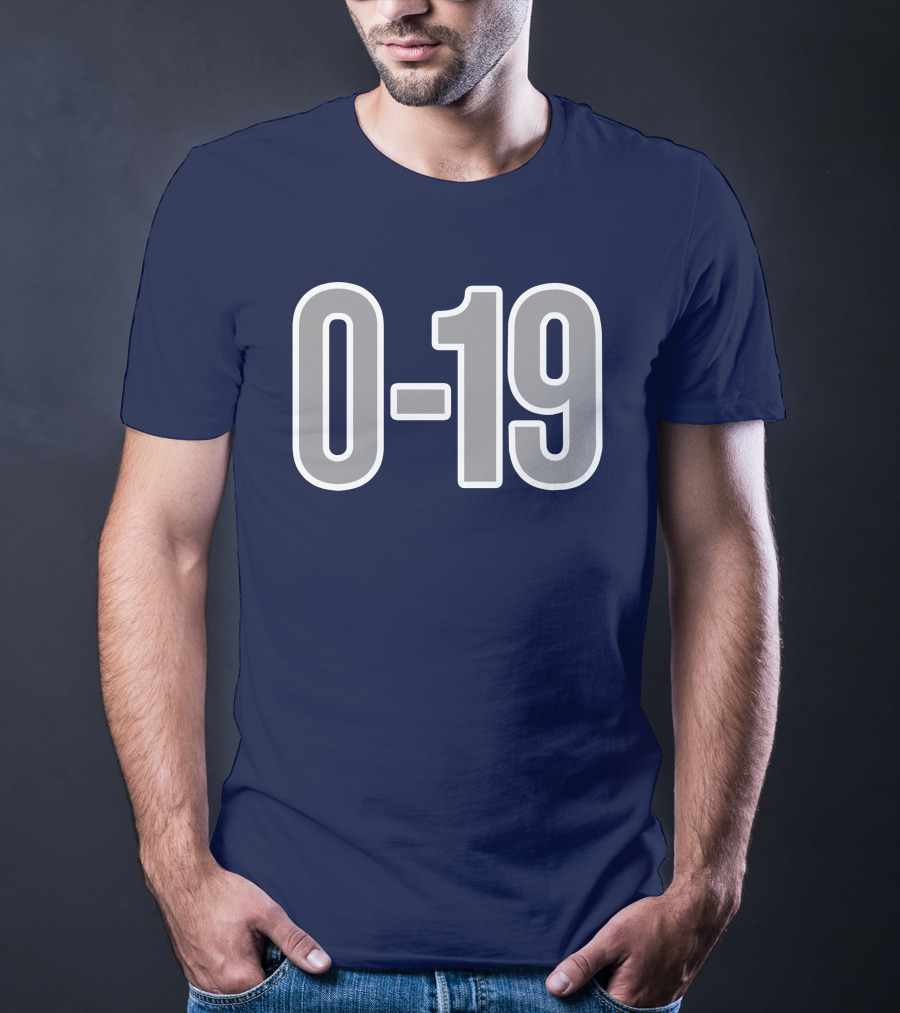 Casual Hoya Celebrate Georgetown's Record 0 19 Navy Blue T-Shirt
