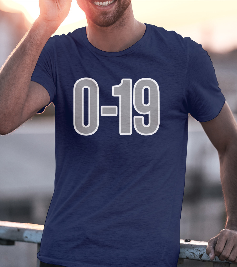 Casual Hoya Celebrate Georgetown's Record 0 19 Navy Blue T-Shirt