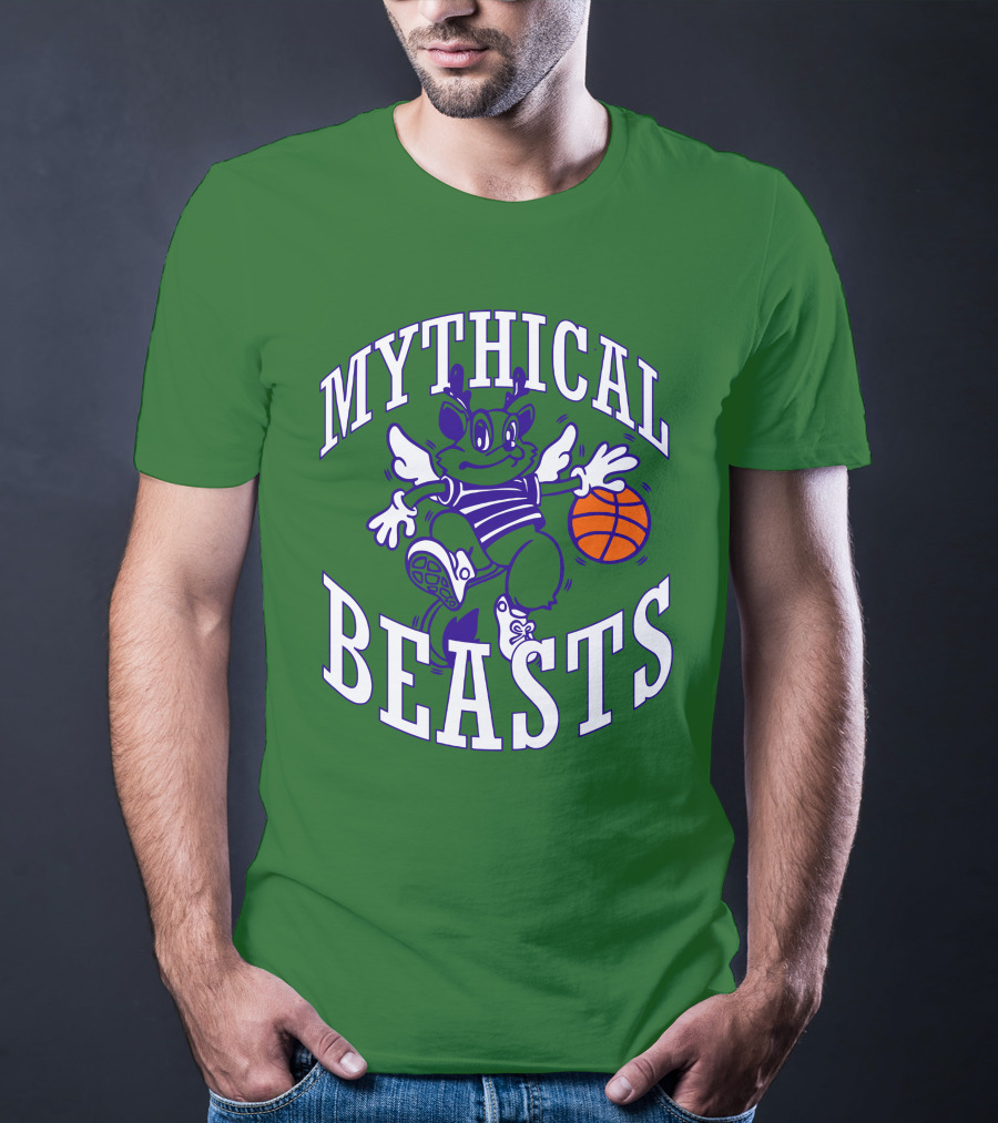 Mythical Beasts 90's B Ball Wings And Hoops T-Shirt