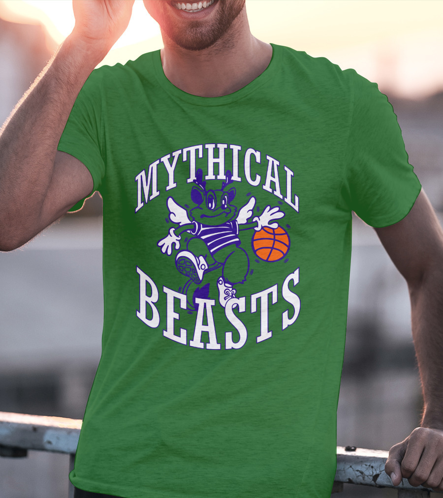 Mythical Beasts 90's B Ball Wings And Hoops T-Shirt