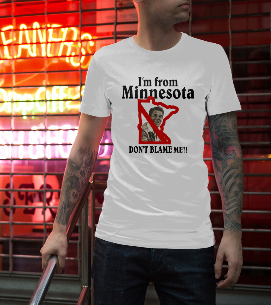 5Starvintage I'm From Minnesota Don't Blame Me Map Outline T-Shirt