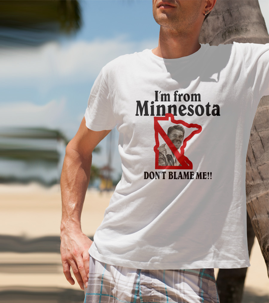 5Starvintage I'm From Minnesota Don't Blame Me Map Outline T-Shirt