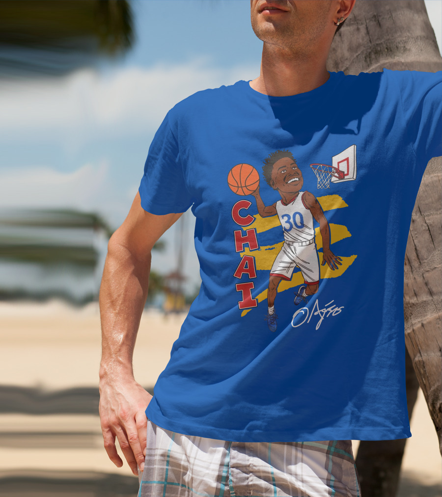 Ochai Agbaji Basketball Illustration 30 Chai Charliehustle Store T-Shirt