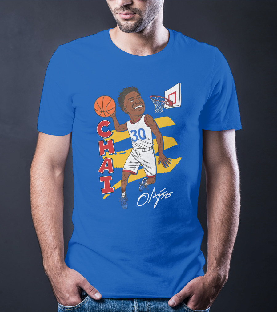 Ochai Agbaji Basketball Illustration 30 Chai Charliehustle Store T-Shirt