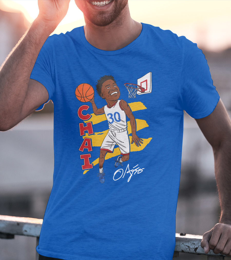 Ochai Agbaji Basketball Illustration 30 Chai Charliehustle Store T-Shirt