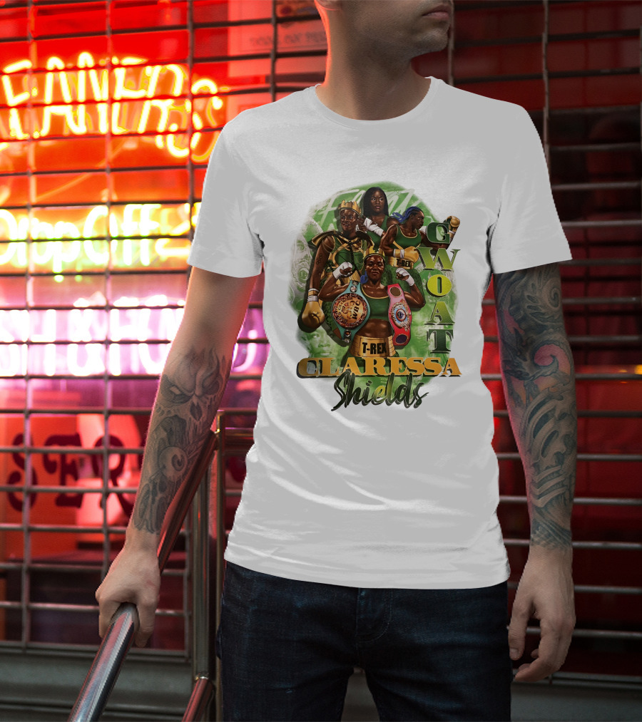 Claressa Shields GWOAT T-Rex Boxing Champion T-Shirt