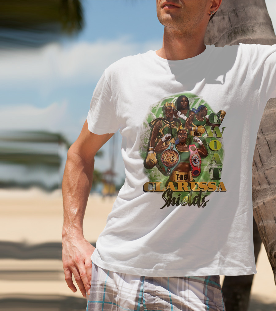 Claressa Shields GWOAT T-Rex Boxing Champion T-Shirt