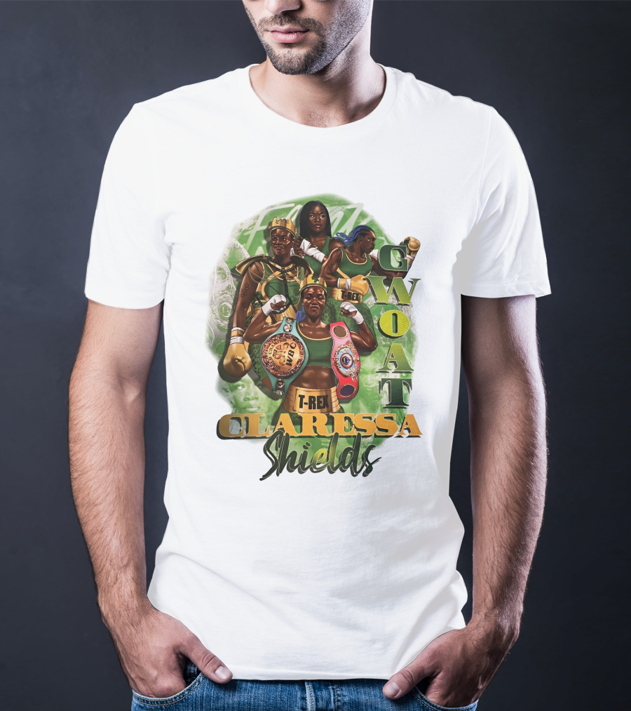 Claressa Shields GWOAT T-Rex Boxing Champion T-Shirt