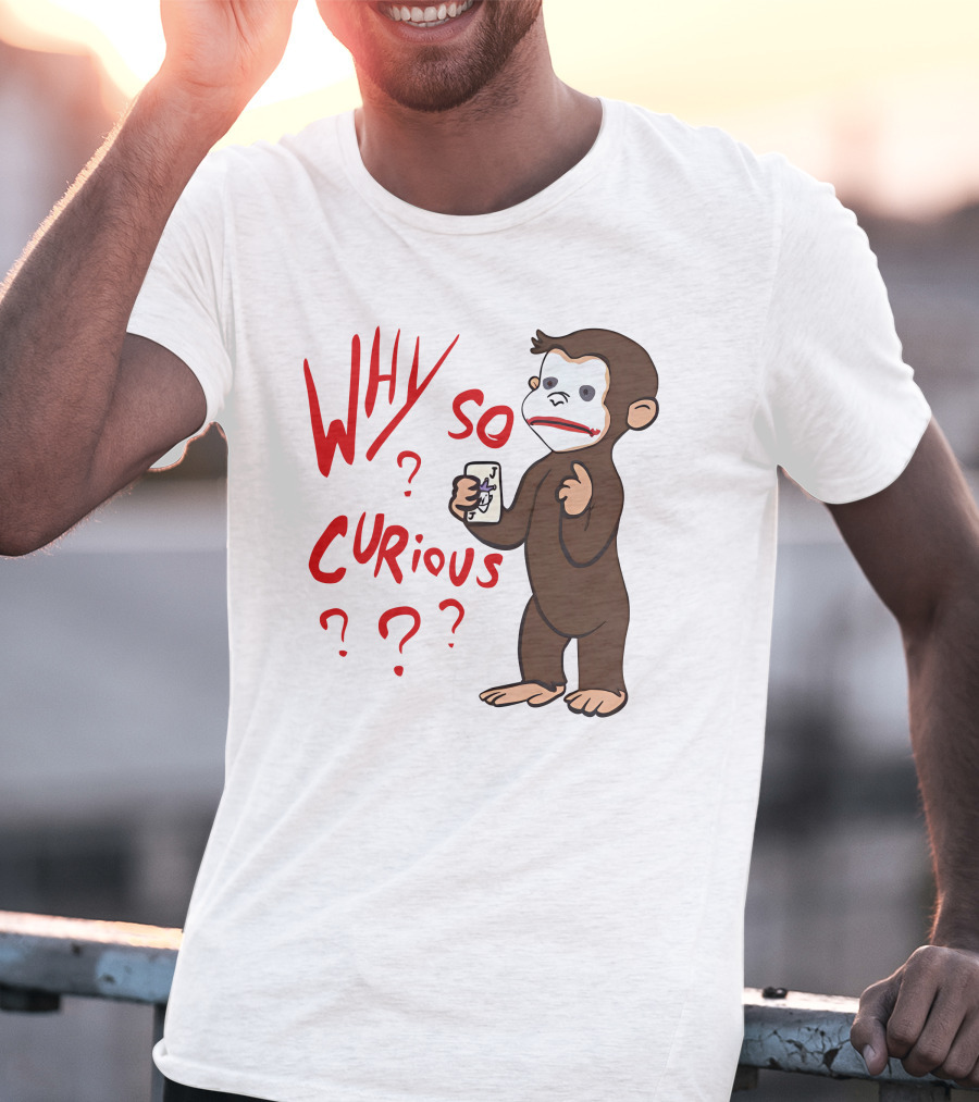 Lucca International Merch Why So Curious Curious George Joker Card T-Shirt