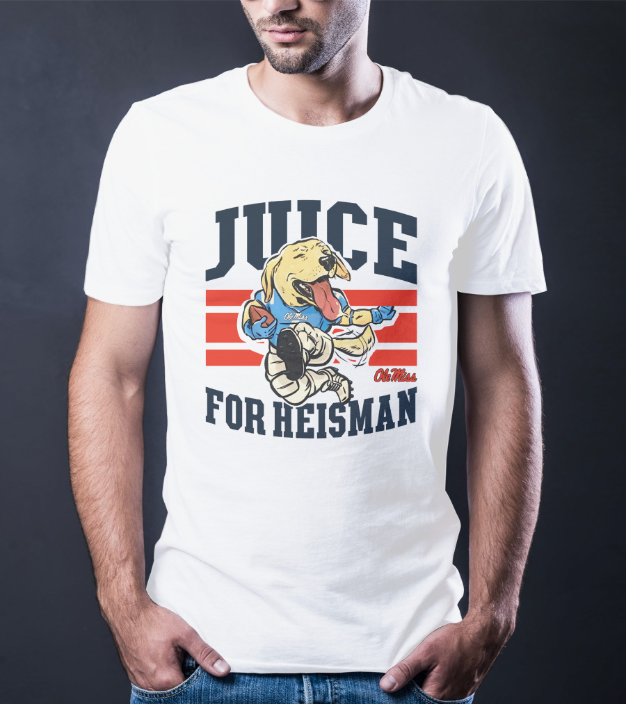 Juice For Heisman Ole Miss Dog Football Cartoon T-Shirt