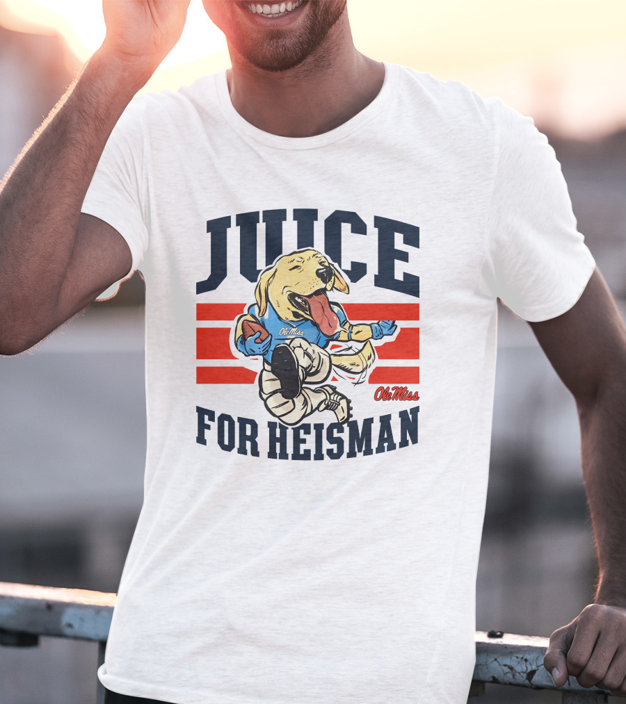 Juice For Heisman Ole Miss Dog Football Cartoon T-Shirt