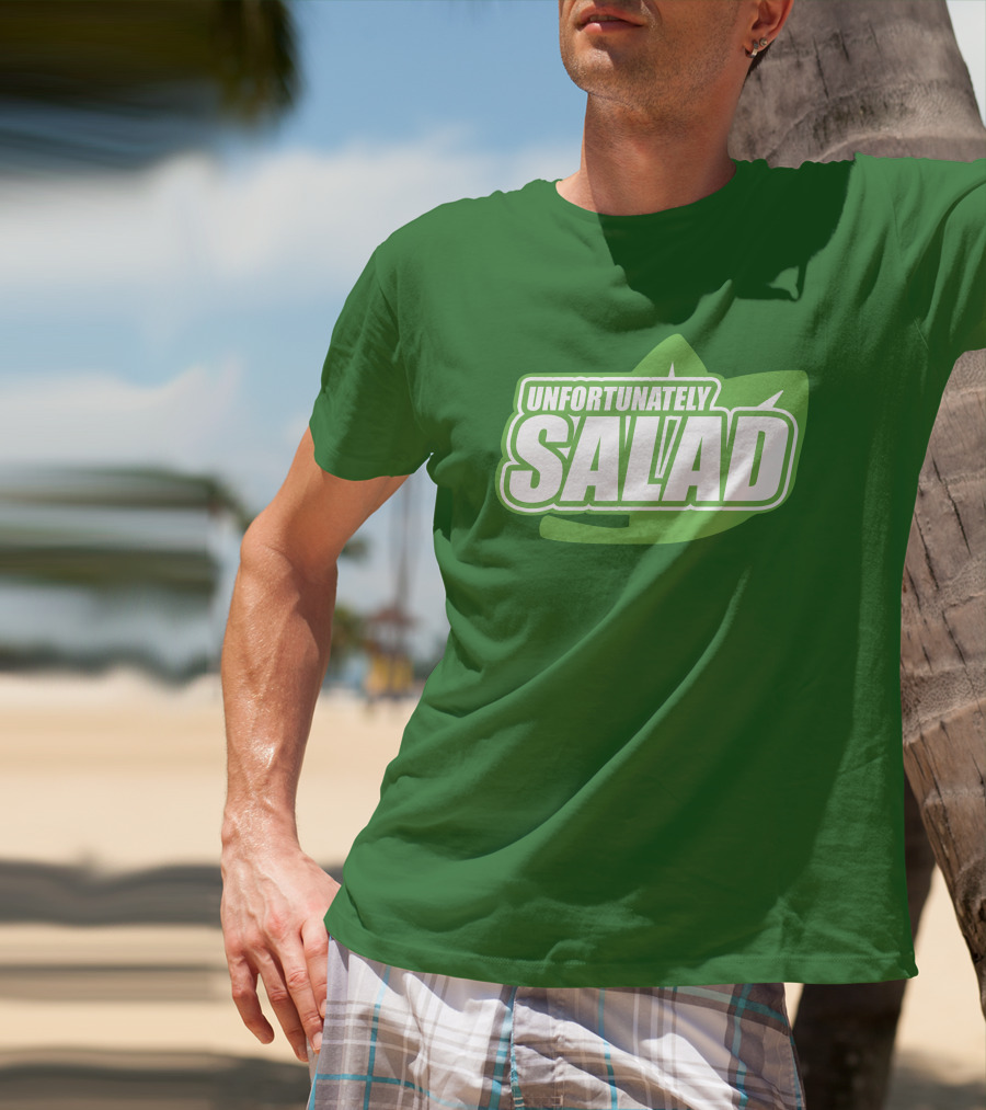 Unfortunately Salad Leaf Logo Mockup T-Shirt