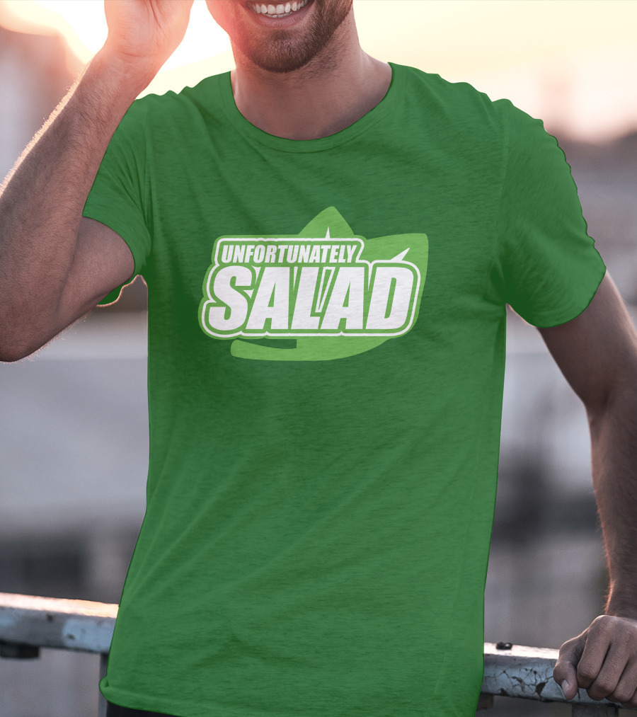 Unfortunately Salad Leaf Logo Mockup T-Shirt