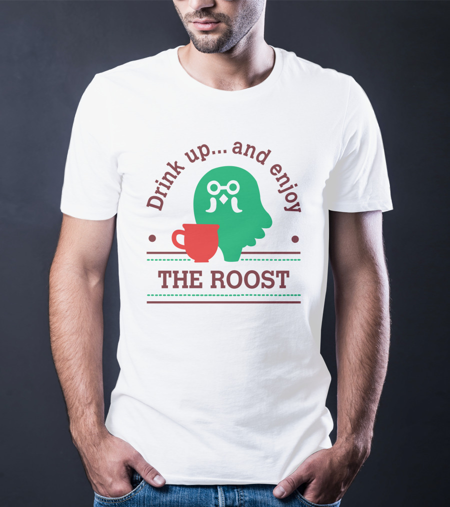 Drink Up And Enjoy The Roost Acpocketnews Owl With Coffee Cup T-Shirt